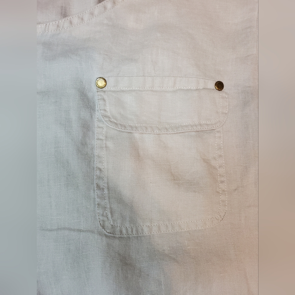 Ellen Tracy 100% Linen V-Neck 3/4 Sleeve Tunic - Picture 4 of 12